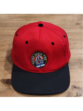 Vintage Master Lock Hat Snapback Red KC Tough Under Fire 90s One Size Adjustable